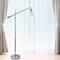 Lalia Home 4.6ft. Swing Arm Floor Lamp with Glass Cylindrical Shade